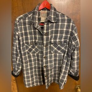 At Last Gray and White Plaid Jacket wool blend women’s large